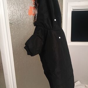 Black Faux Fur Hooded Dog Jacket